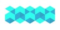 Abstract Blue Geometric Pattern with Isometric Interlocking Cubes Creating a Modern Three Dimensional Wave Optical Illusion Royalty Free Stock Photo