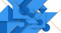 Abstract blue geometric shapes with subtle gold lines Royalty Free Stock Photo