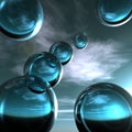 Abstract Blue Glass Spheres Royalty Free Stock Photo