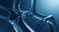 Abstract blue glass structure resembling human bones and joints Royalty Free Stock Photo