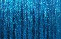 Beautiful blue glitter Sparkling sequined curtain background Royalty Free Stock Photo