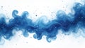 Abstract blue glitter smoke swirls with tiny stars and bubbles. Fluid motion creates wavy patterns. Modern, clean, and dynamic Royalty Free Stock Photo