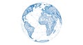 Abstract blue globe illustrating worldwide data flow Royalty Free Stock Photo