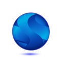 Abstract blue globe sphere logo Royalty Free Stock Photo