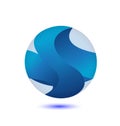 Abstract blue globe sphere logo