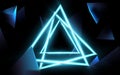Abstract blue glow light triangles with Futuristic technology digital hi-tech concept background. Vector illustration