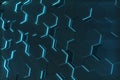 Abstract blue glowing of futuristic surface hexagon pattern. 3D Rendering Royalty Free Stock Photo