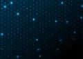 Abstract blue glowing network grid with connected nodes, futuristic digital technology background Royalty Free Stock Photo