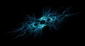 Abstract blue glowing neurological network structure Royalty Free Stock Photo