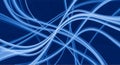 Abstract blue glowing wave lines background with dynamic flow Royalty Free Stock Photo