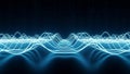 Abstract Blue Glowing Waveform Sound Spectrum Equalizer Royalty Free Stock Photo