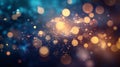 Abstract Blue And Gold Bokeh Lights Background Royalty Free Stock Photo