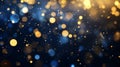 Abstract Blue And Gold Bokeh Lights Background Royalty Free Stock Photo