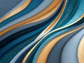 Abstract Blue Gold Glitter Waves Background Royalty Free Stock Photo