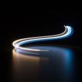 Abstract Blue and Gold Light Trails on Dark Background Royalty Free Stock Photo