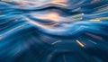 Abstract Blue and Gold Light Trails Motion Blur Artwork Royalty Free Stock Photo