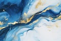 Abstract Blue and Gold Oil Painting with High Textured Marble Background Royalty Free Stock Photo