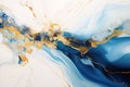 Abstract Blue and Gold Oil Painting with High Textured Marble Background Royalty Free Stock Photo