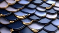 Abstract Blue and Gold Scaled Pattern Design