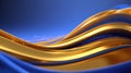 Abstract Blue and Gold Waves by Generative AI Royalty Free Stock Photo