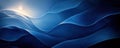 Abstract blue gradient background with flowing wave patterns