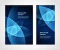 Abstract blue gradient digital dynamic flower petals brochure booklet cover set design template vector Royalty Free Stock Photo