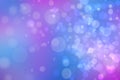 Abstract blue gradient pink purple background texture with glitter defocused sparkle bokeh circles and glowing circular lights. Royalty Free Stock Photo