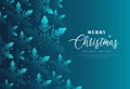 Abstract blue gradient snowflake pattern background with shining sparkle decoration. Modern simple overlap snowflake texture