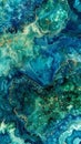 Abstract blue and green acrylic pour painting Royalty Free Stock Photo