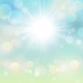 Abstract Blue Green Blur Spring Summer Sun Background Royalty Free Stock Photo