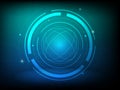 Abstract blue green circle digital technology background, futuristic structure elements concept background