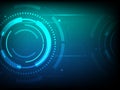 Abstract blue green circle digital technology background, futuristic structure elements concept background Royalty Free Stock Photo