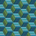 Abstract Blue And Green Cubic Pattern Background