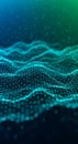 Abstract Blue Green Digital Wave Background Royalty Free Stock Photo