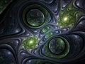 Abstract blue and green fractal stars