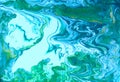 Abstract blue-green marble background. Game of colors. Royalty Free Stock Photo