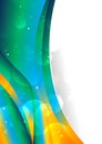 Abstract Blue Green and Orange Gradient vertical Business Wave Background Vector Royalty Free Stock Photo