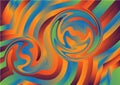 Abstract Blue Green and Orange Gradient Wavy Ripple Lines Background Graphic Royalty Free Stock Photo