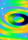 Abstract Blue Green and Orange Liquid Color Circles Background Royalty Free Stock Photo