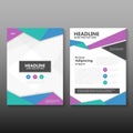 Abstract Blue green purple Vector annual report Leaflet Brochure Flyer template design, book cover layout design Royalty Free Stock Photo