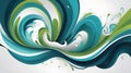 Abstract Blue and Green Swirls on White Background for Creative Design Royalty Free Stock Photo