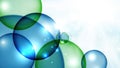 Abstract blue and green translucent spheres with light effects Royalty Free Stock Photo