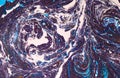 Abstract blue hand drawn acrylic painting creative art background.Closeup shot of brushstrokes colorful acrylic paint on canvas wi
