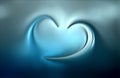 Abstract blue heart gradient blur with lighting effect background. Royalty Free Stock Photo