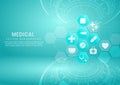 Abstract blue hexagon pattern background.Medical and science concept and health care icon pattern Royalty Free Stock Photo