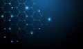 Abstract Blue Hexagonal Data Structure AI Technology Royalty Free Stock Photo