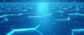 Abstract blue hexagonal digital network grid