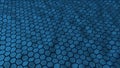 Abstract blue hexagonal geometry patterns with six sided polygon and with smooth wavy motion effects. Abstract trendy background