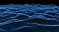 Abstract Blue Hexagonal Grid Wave Pattern on Black Background image photo Royalty Free Stock Photo