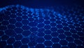 Abstract blue hexagonal network structure, digital technology background Royalty Free Stock Photo
